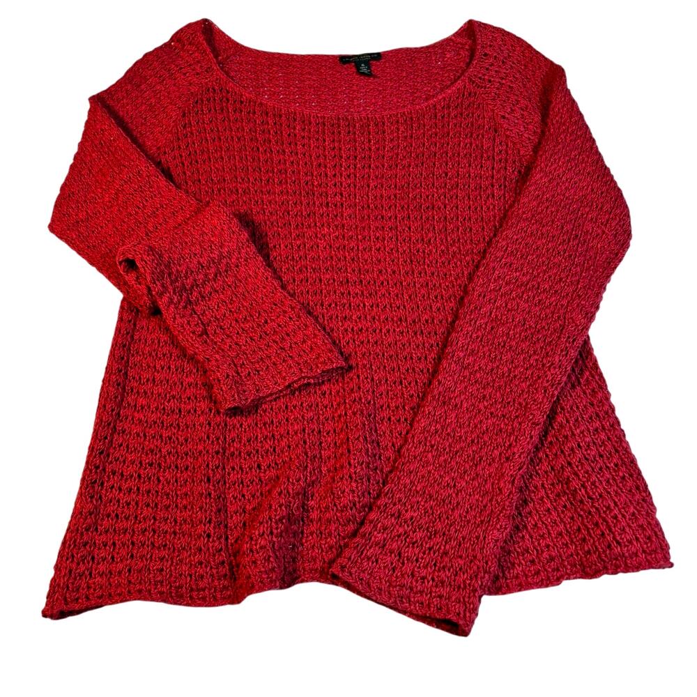 Vintage LRL Lauren Jeans Co Hand Knit Open Weave Scoop Neck Pull Over Sweater XL